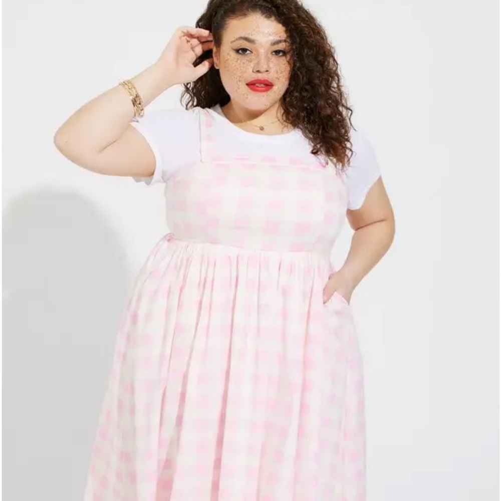 Retro Chic Midi Poplin Tank Skater Dress Size 1x